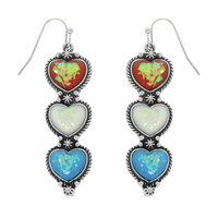 WESTERN PATRIOTIC HEART EARRINGS